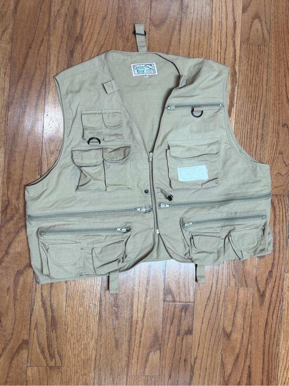 Crystal River Tan Multi-Pocket Utility Vest Fly Fishing Photography Vest Size XL